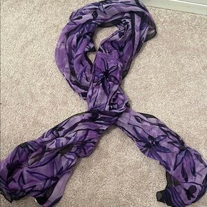 Elegant Purple Floral Scarf